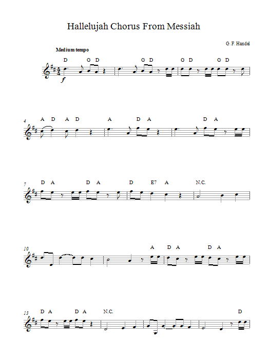 George Frideric Handel Hallelujah Chorus (from The Messiah) sheet music notes printable PDF score