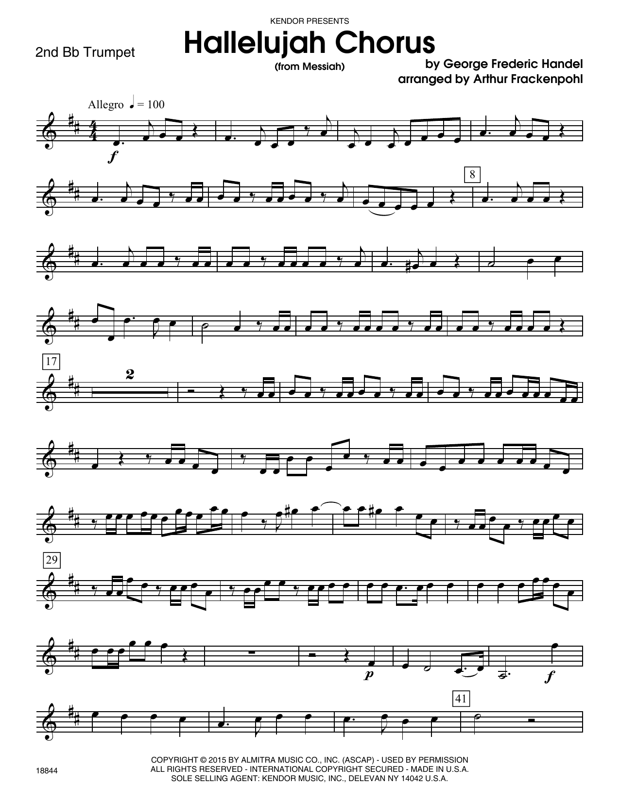 Download Arthur Frackenpohl Hallelujah Chorus (from Messiah) - 2nd Sheet Music