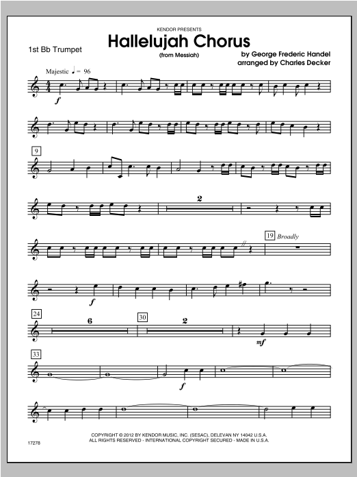 Download Decker Hallelujah Chorus (from Messiah) - Part Sheet Music