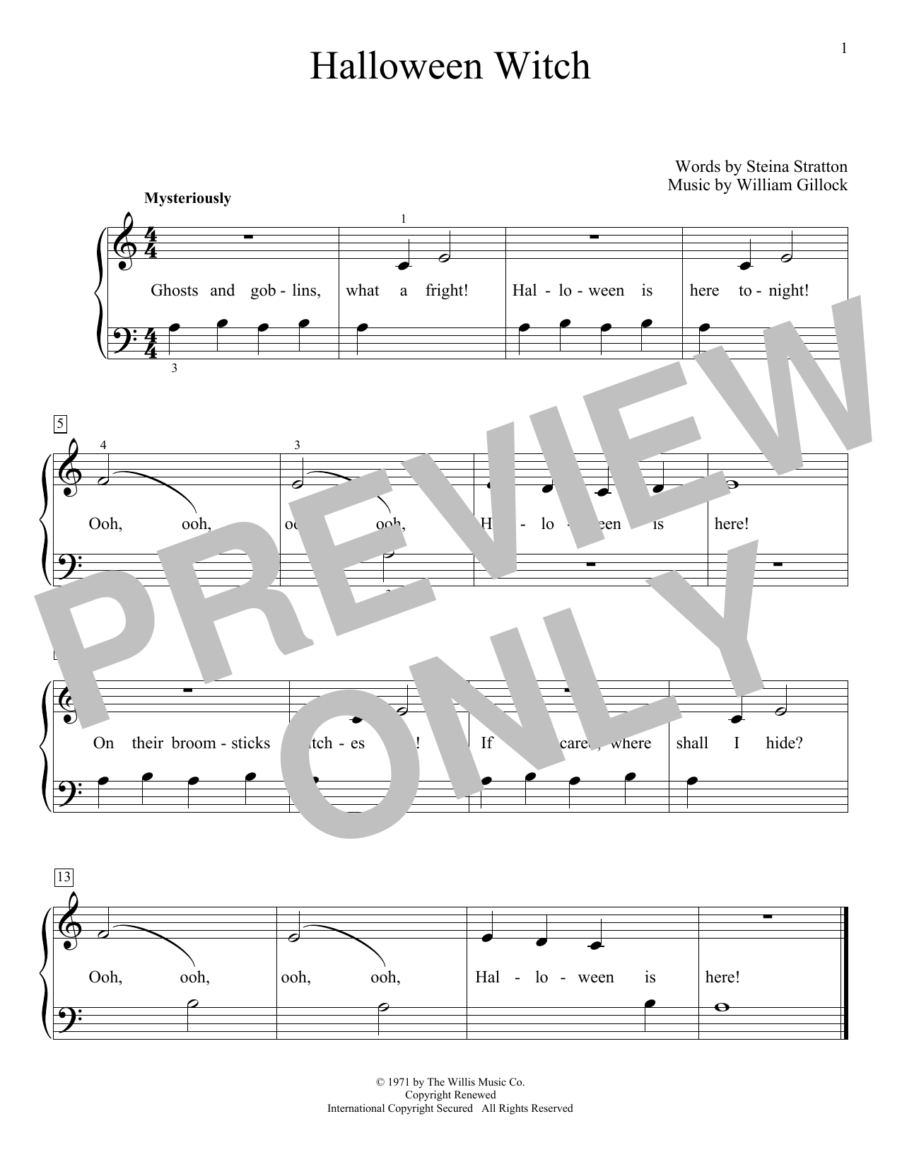 Download William Gillock Halloween Witch Sheet Music