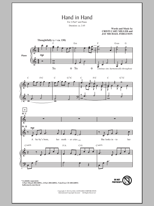 Download Cristi Cary Miller Hand In Hand Sheet Music
