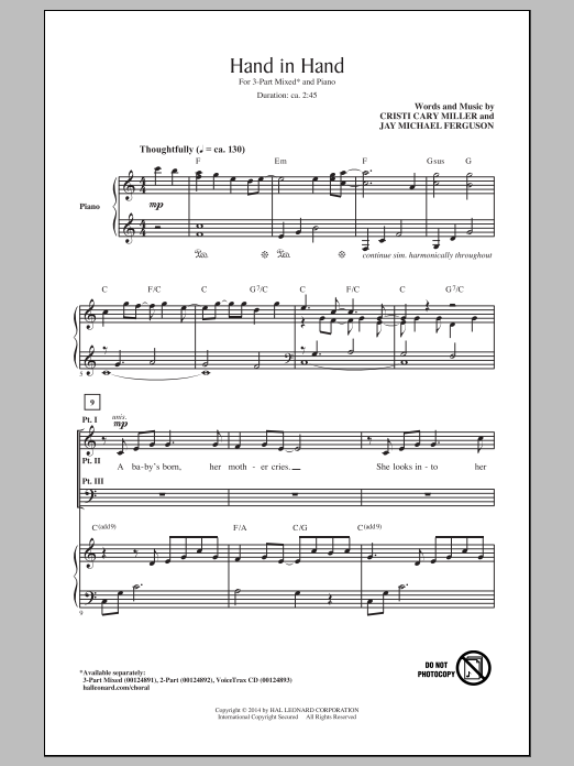 Download Cristi Cary Miller Hand In Hand Sheet Music