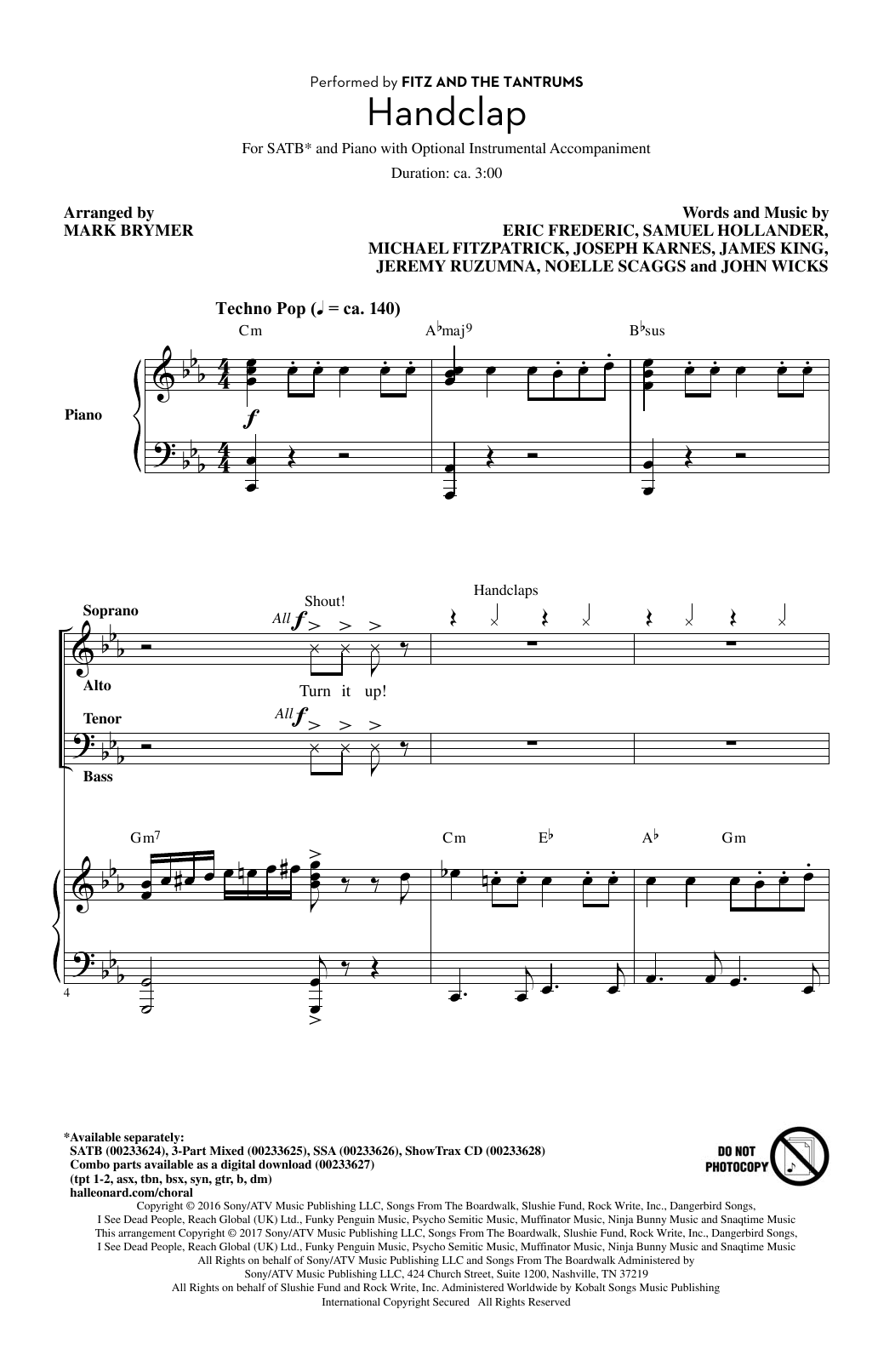 Download Mark Brymer HandClap Sheet Music