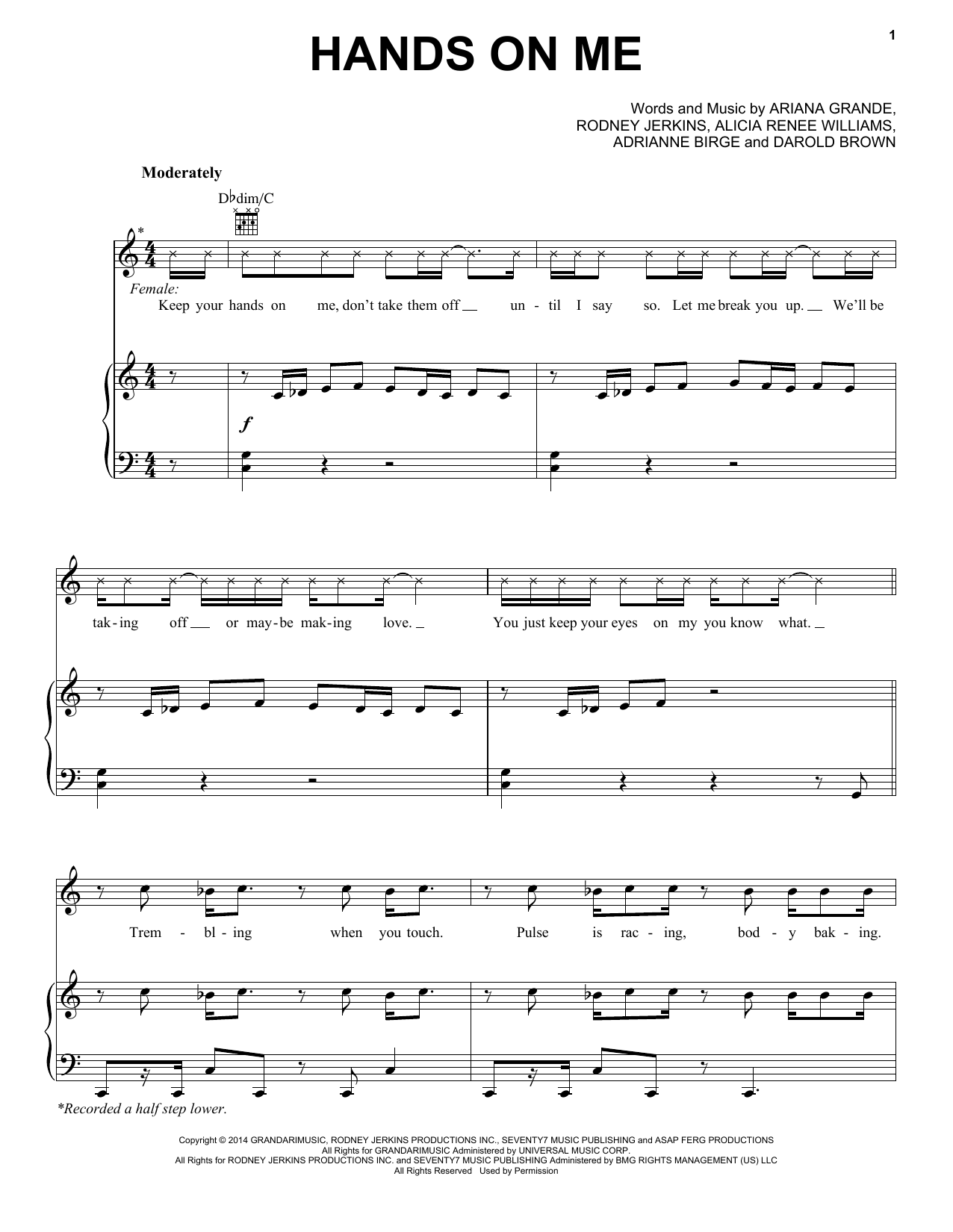 Download Ariana Grande Hands On Me Sheet Music