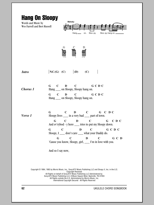 Download The McCoys Hang On Sloopy Sheet Music