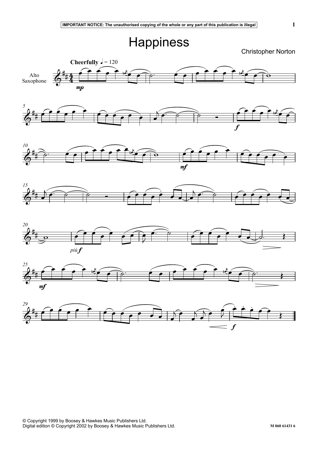 Download Christopher Norton Happiness Sheet Music
