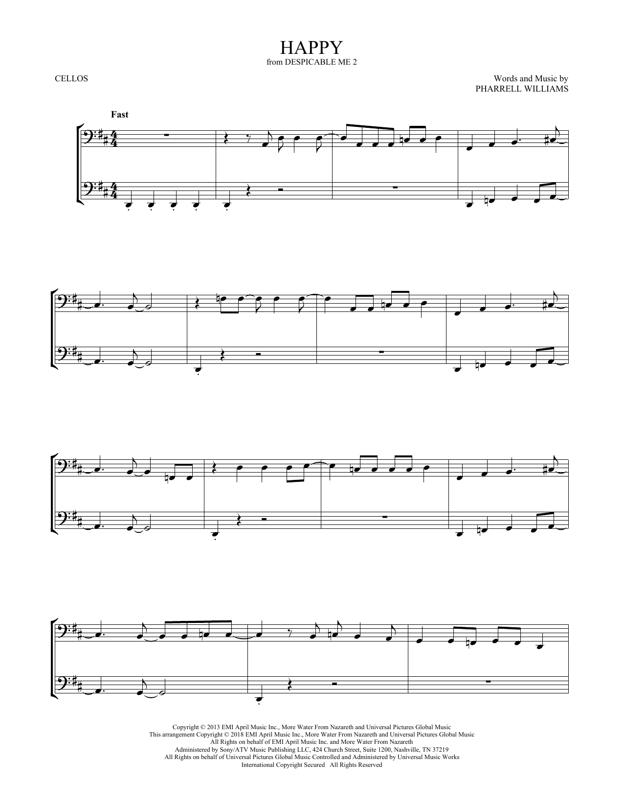 Download Pharrell Happy (from Despicable Me 2) Sheet Music