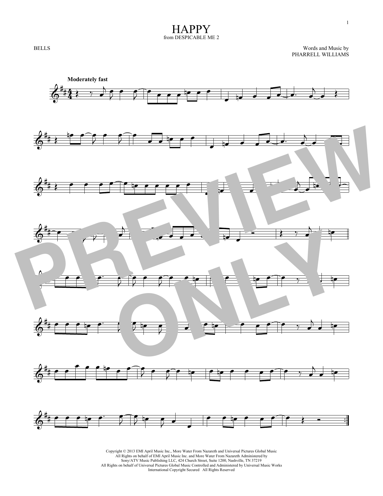 Download Pharrell Williams Happy (from Despicable Me 2) Sheet Music
