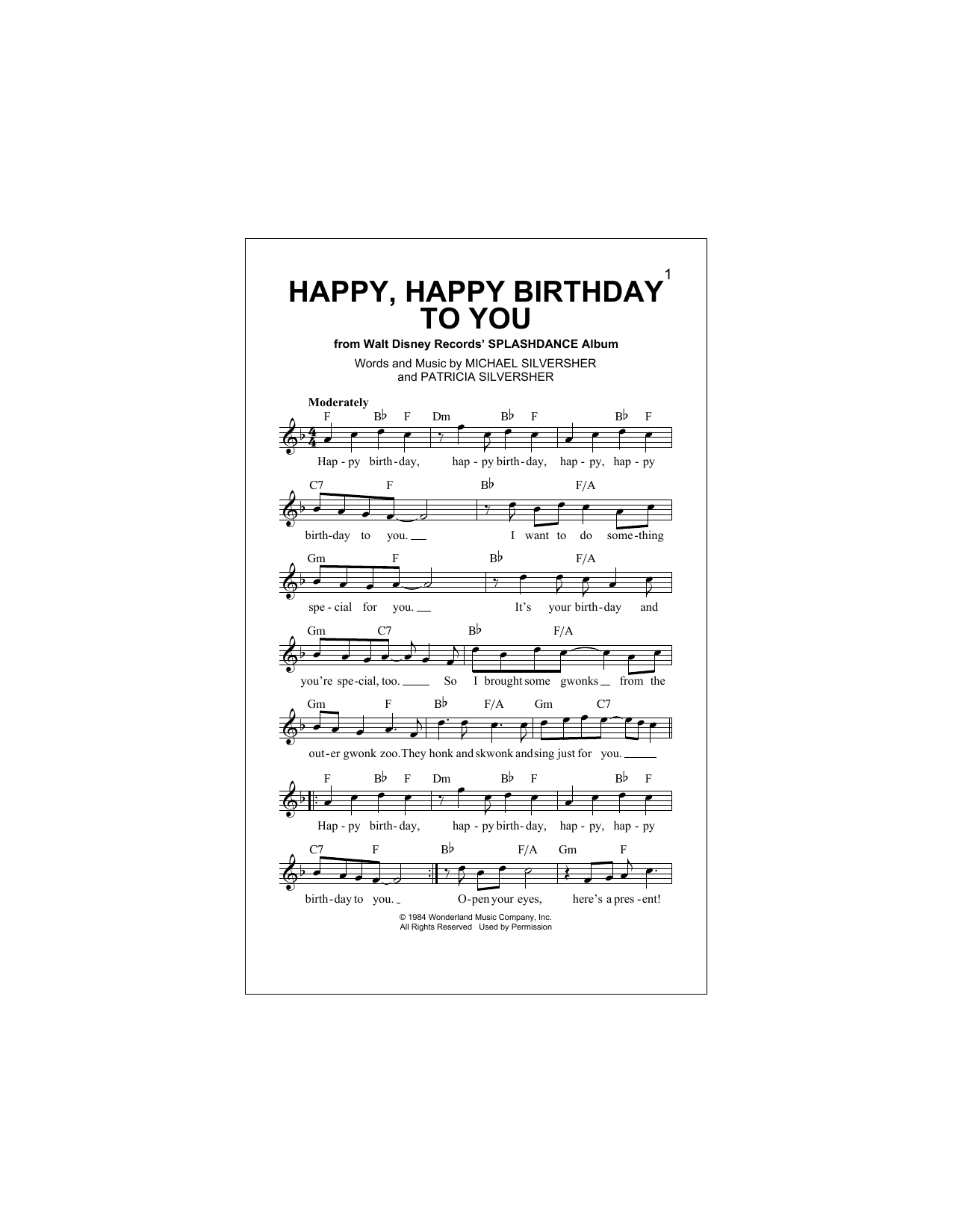 Download Patricia Silversher Happy, Happy Birthday To You Sheet Music