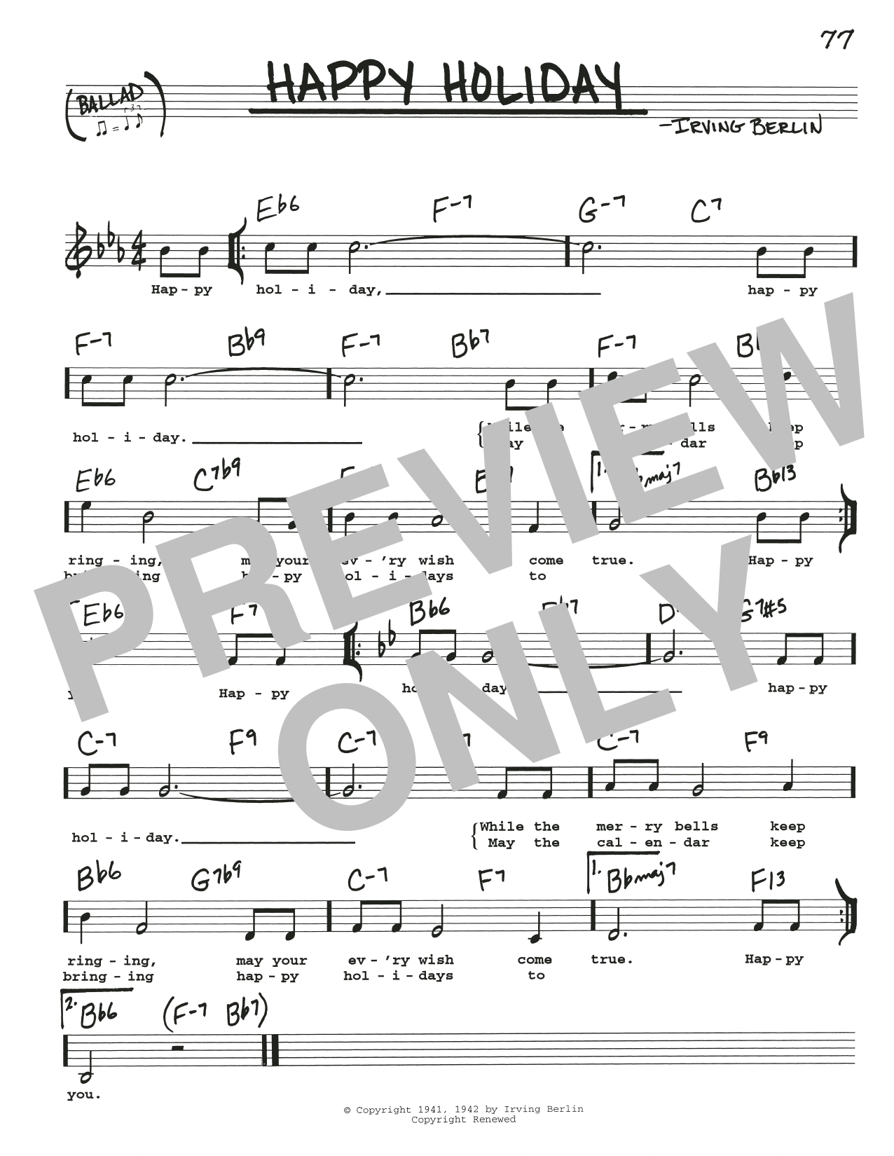 Download Irving Berlin Happy Holiday Sheet Music