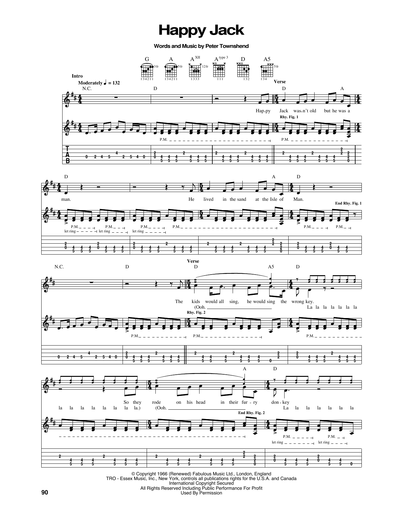 Download The Who Happy Jack Sheet Music