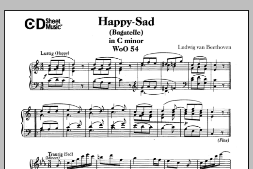 Download Ludwig van Beethoven Happy-sad (bagatelle) In C Major (lusti Sheet Music