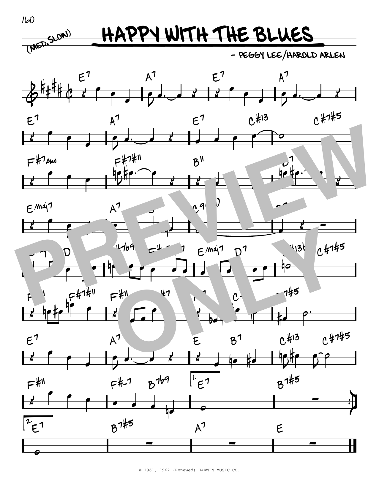 Download Peggy Lee Happy With The Blues Sheet Music