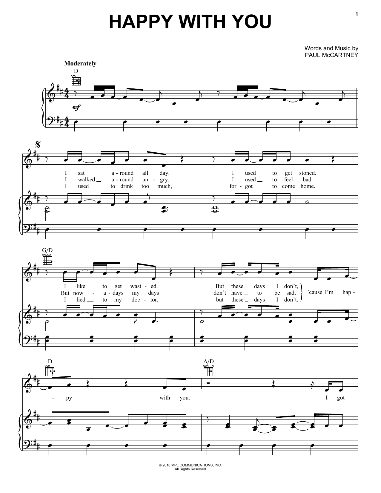 Download Paul McCartney Happy With You Sheet Music