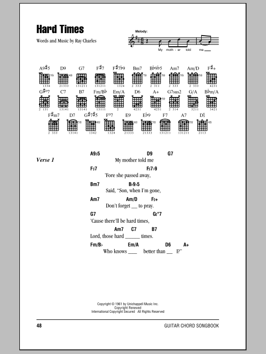 Download Eric Clapton Hard Times Sheet Music