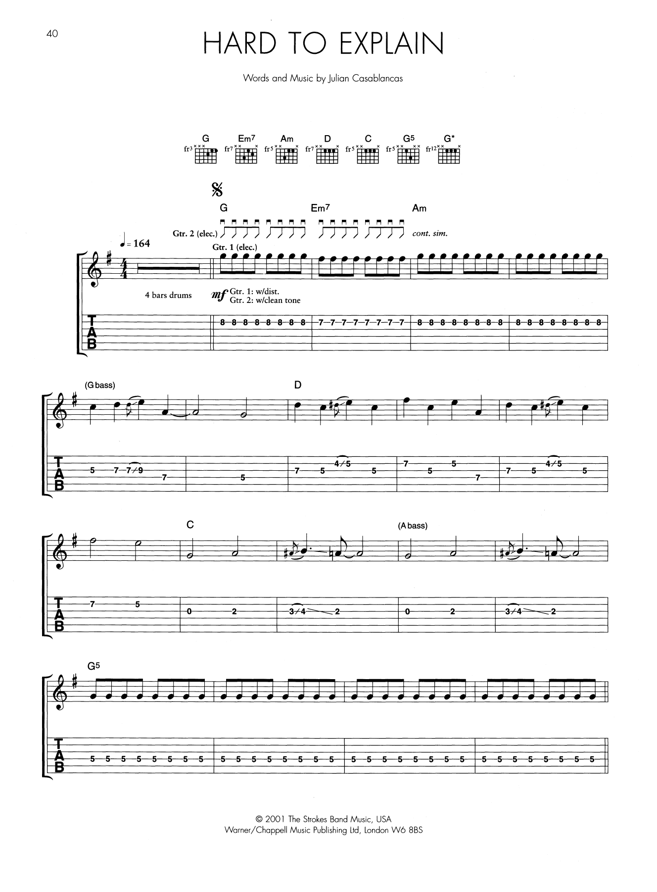 Download The Strokes Hard To Explain Sheet Music