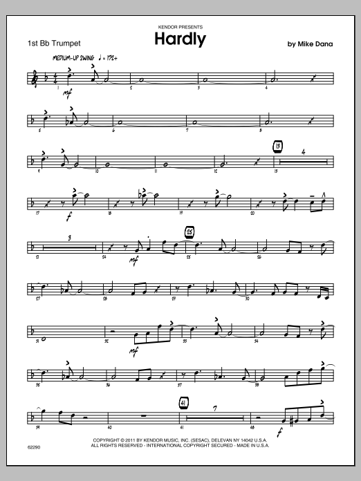 Download Dana Hardly - 1st Bb Trumpet Sheet Music
