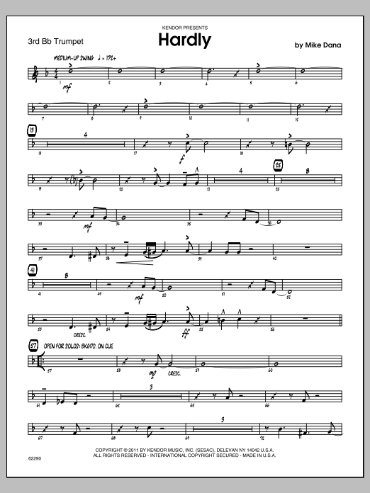 Download Dana Hardly - 3rd Bb Trumpet Sheet Music
