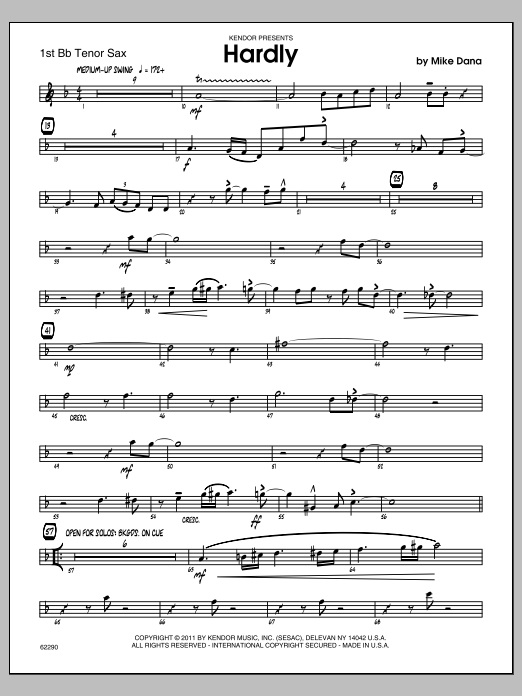 Download Dana Hardly - Tenor Sax 1 Sheet Music