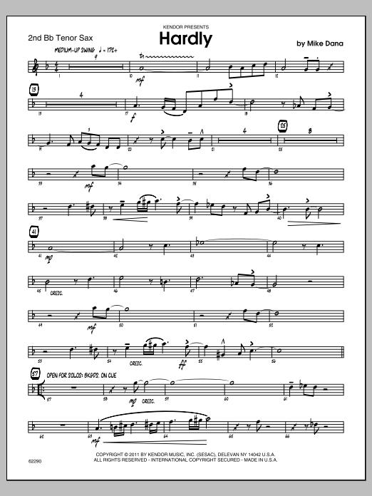 Download Dana Hardly - Tenor Sax 2 Sheet Music