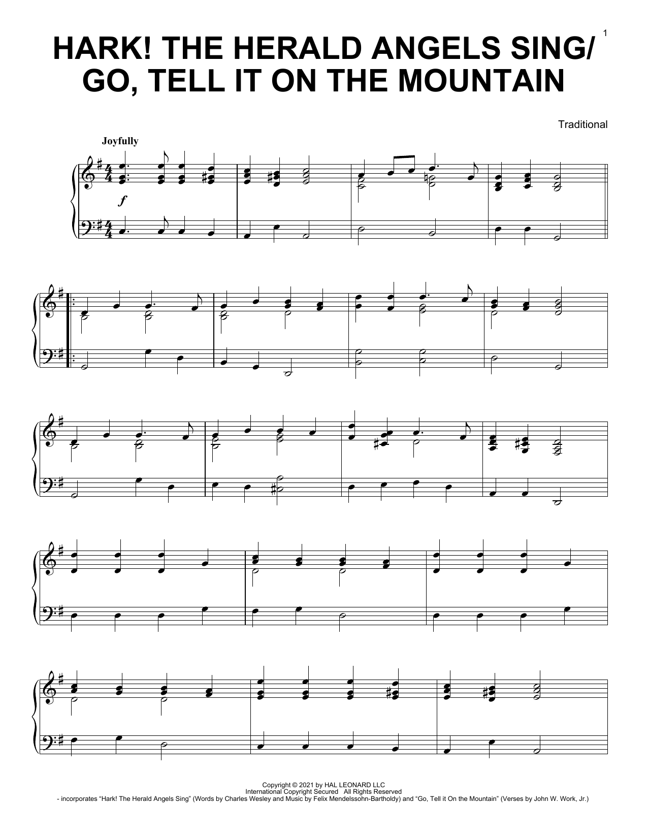 Download Various Hark! The Herald Angels Sing / Go, Tell Sheet Music