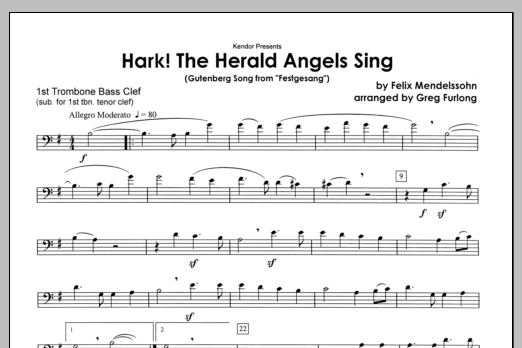 Download Furlong Hark! The Herald Angels Sing - 1st Teno Sheet Music