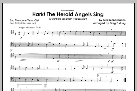 Download Furlong Hark! The Herald Angels Sing - 2nd Trom Sheet Music