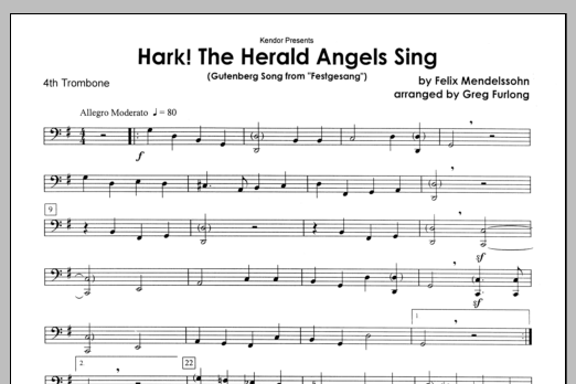 Download Furlong Hark! The Herald Angels Sing - 4th Trom Sheet Music