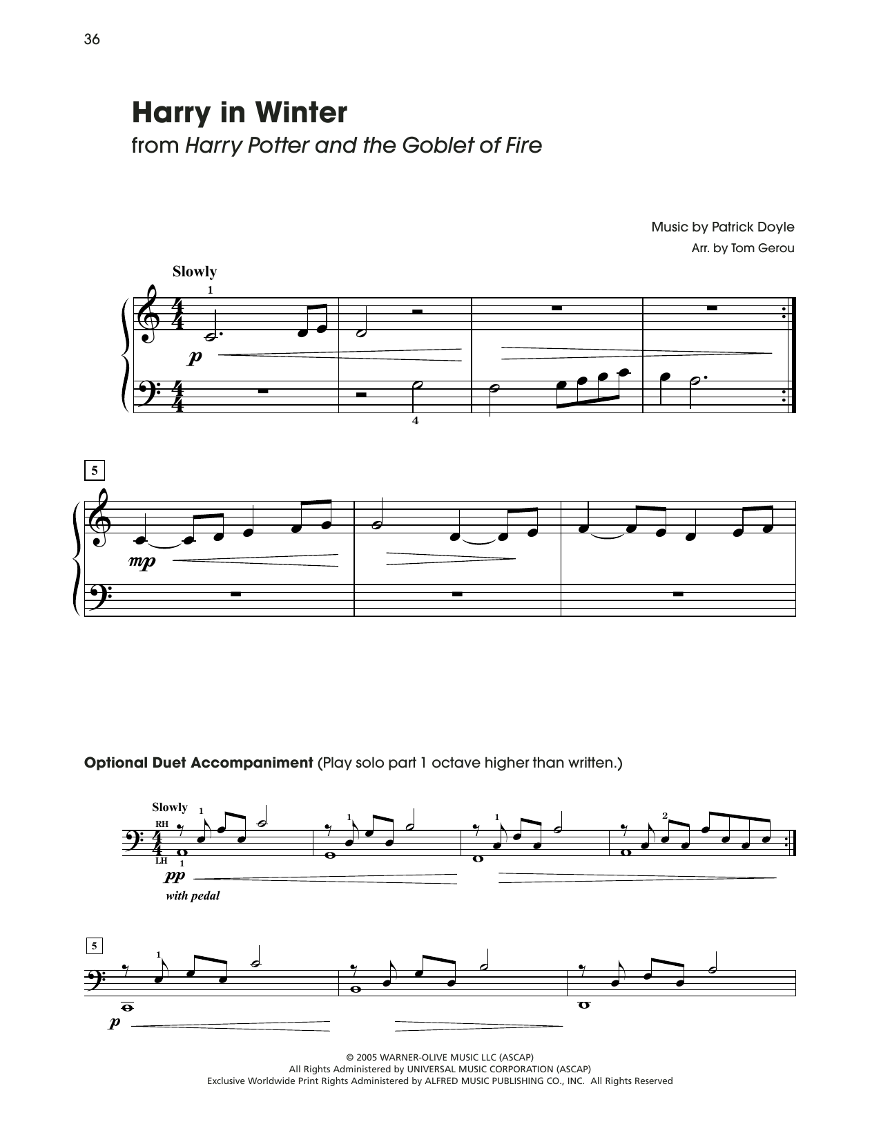 Download Patrick Doyle Harry In Winter (from Harry Potter) (ar Sheet Music