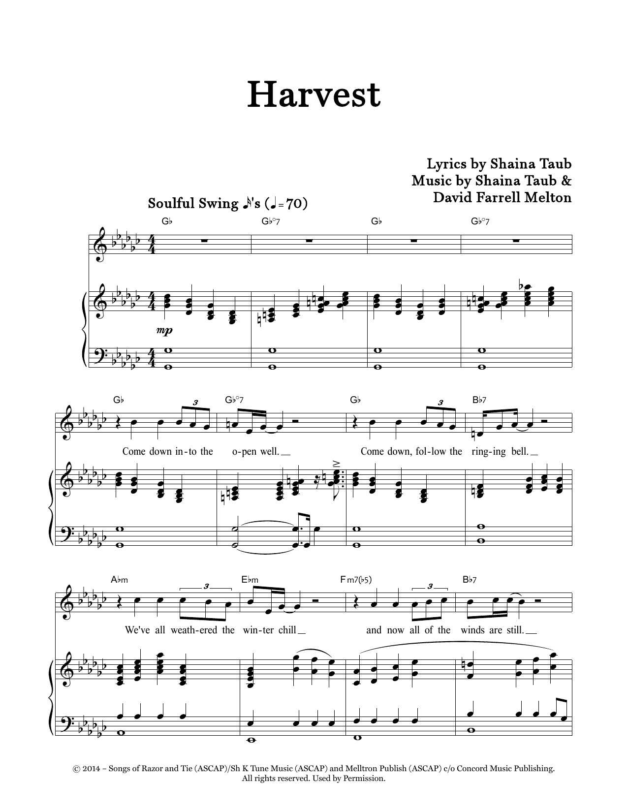 Download Shaina Taub Trio & Friends Harvest Sheet Music