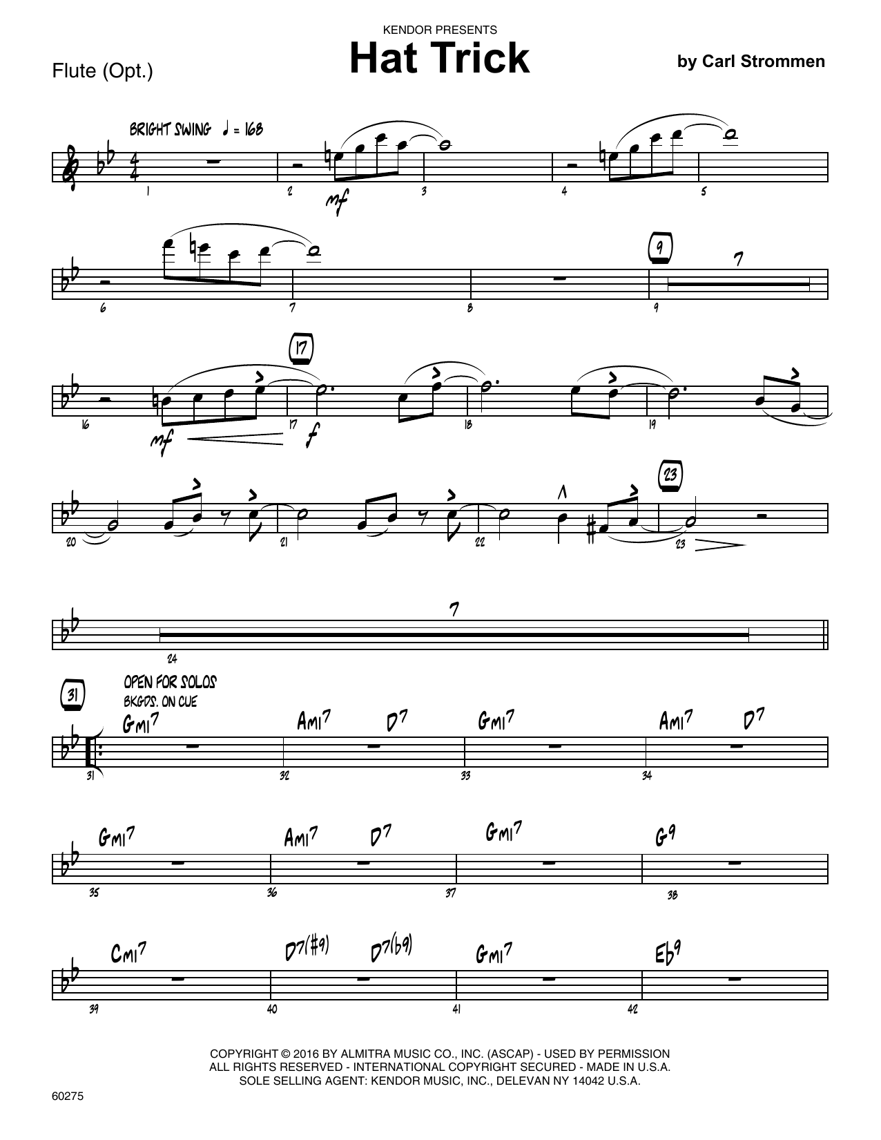 Download Carl Strommen Hat Trick - Flute Sheet Music