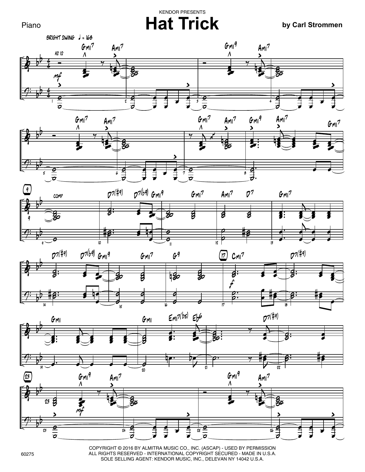 Download Carl Strommen Hat Trick - Piano Sheet Music
