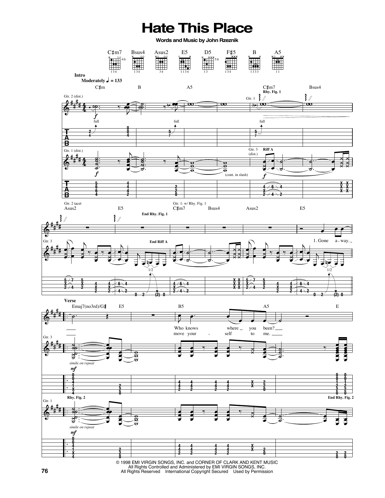 Download The Goo Goo Dolls Hate This Place Sheet Music