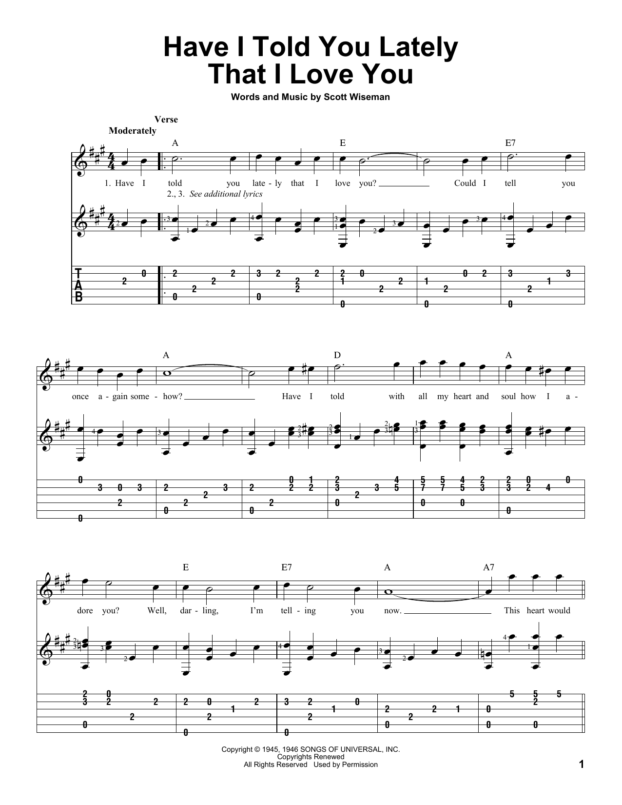 Download Gene Autry Have I Told You Lately That I Love You Sheet Music