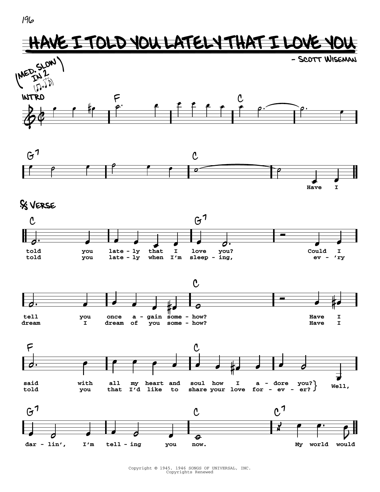 Download Scott Wiseman Have I Told You Lately That I Love You Sheet Music