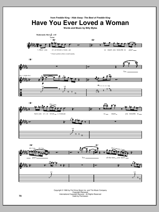 Download Freddie King Have You Ever Loved A Woman Sheet Music