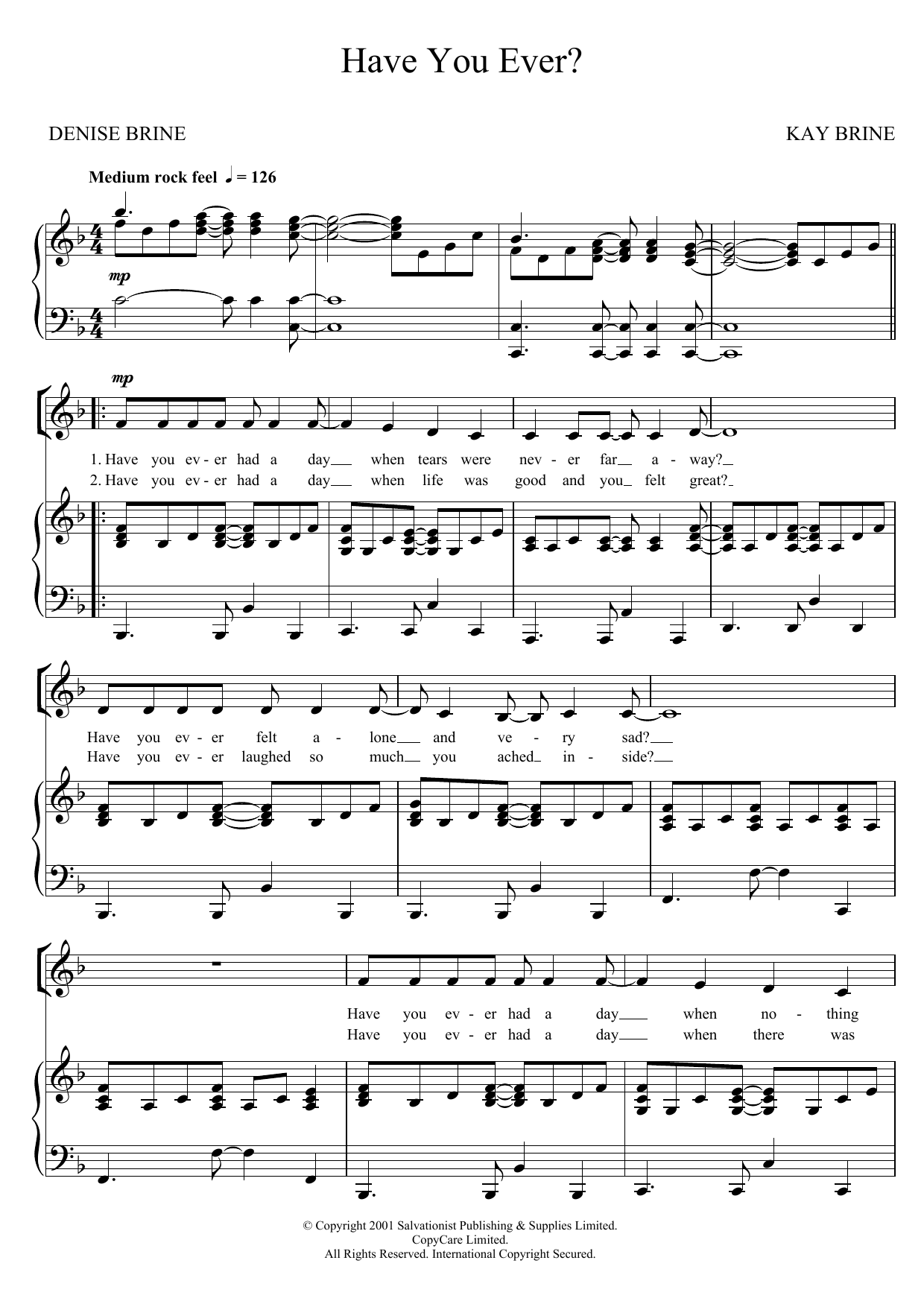 Download The Salvation Army Have You Ever? Sheet Music