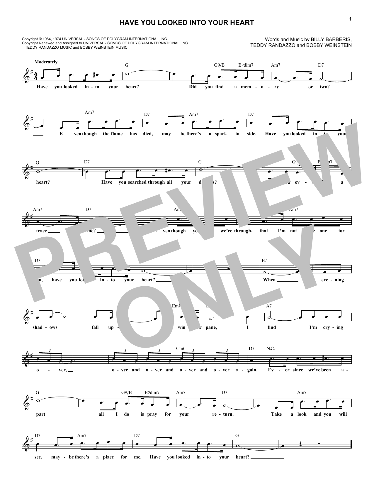 Download Jerry Vale Have You Looked Into Your Heart Sheet Music