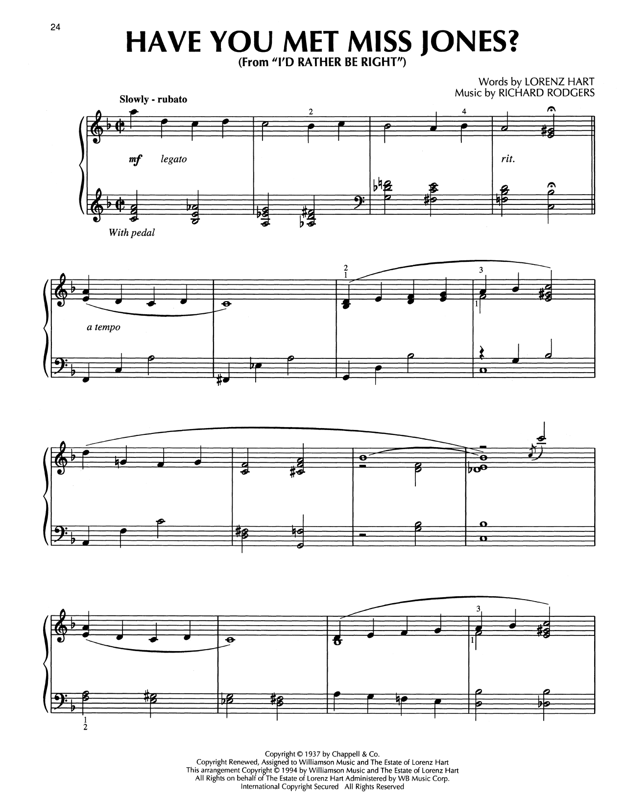 Download Rodgers & Hart Have You Met Miss Jones? (from I'd Rath Sheet Music