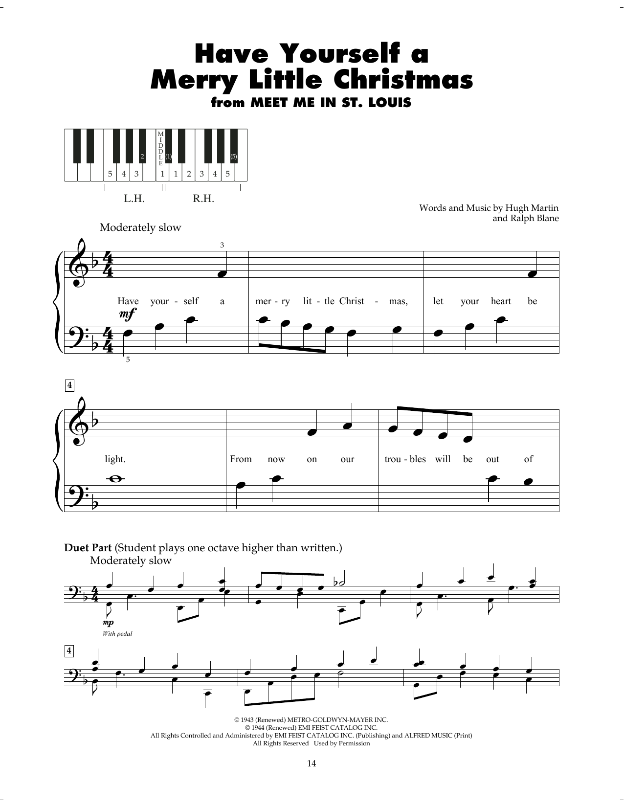 Hugh Martin Have Yourself A Merry Little Christmas sheet music notes printable PDF score
