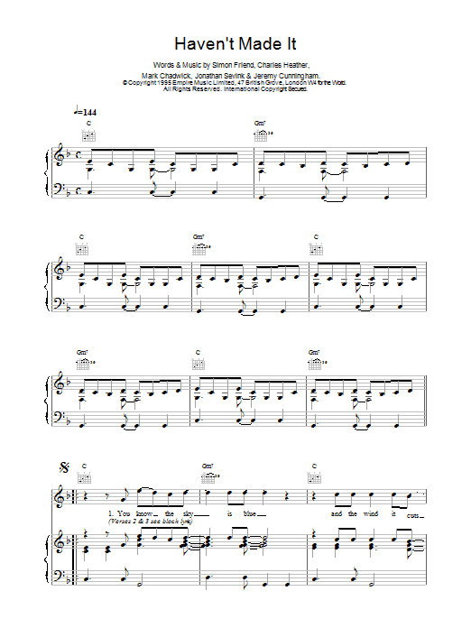 The Levellers Haven't Made It sheet music notes printable PDF score