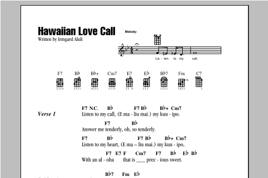 Download Irmgard Aluli Hawaiian Love Call Sheet Music