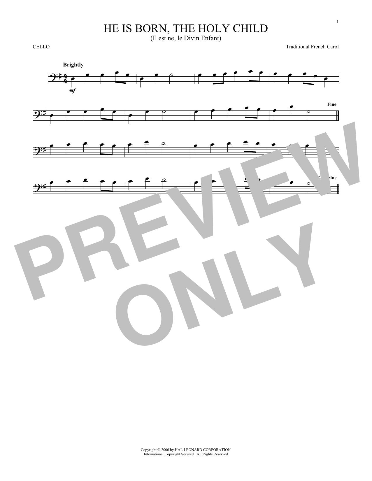 Download Traditional French Carol He Is Born, The Holy Child (Il Est Ne, Sheet Music