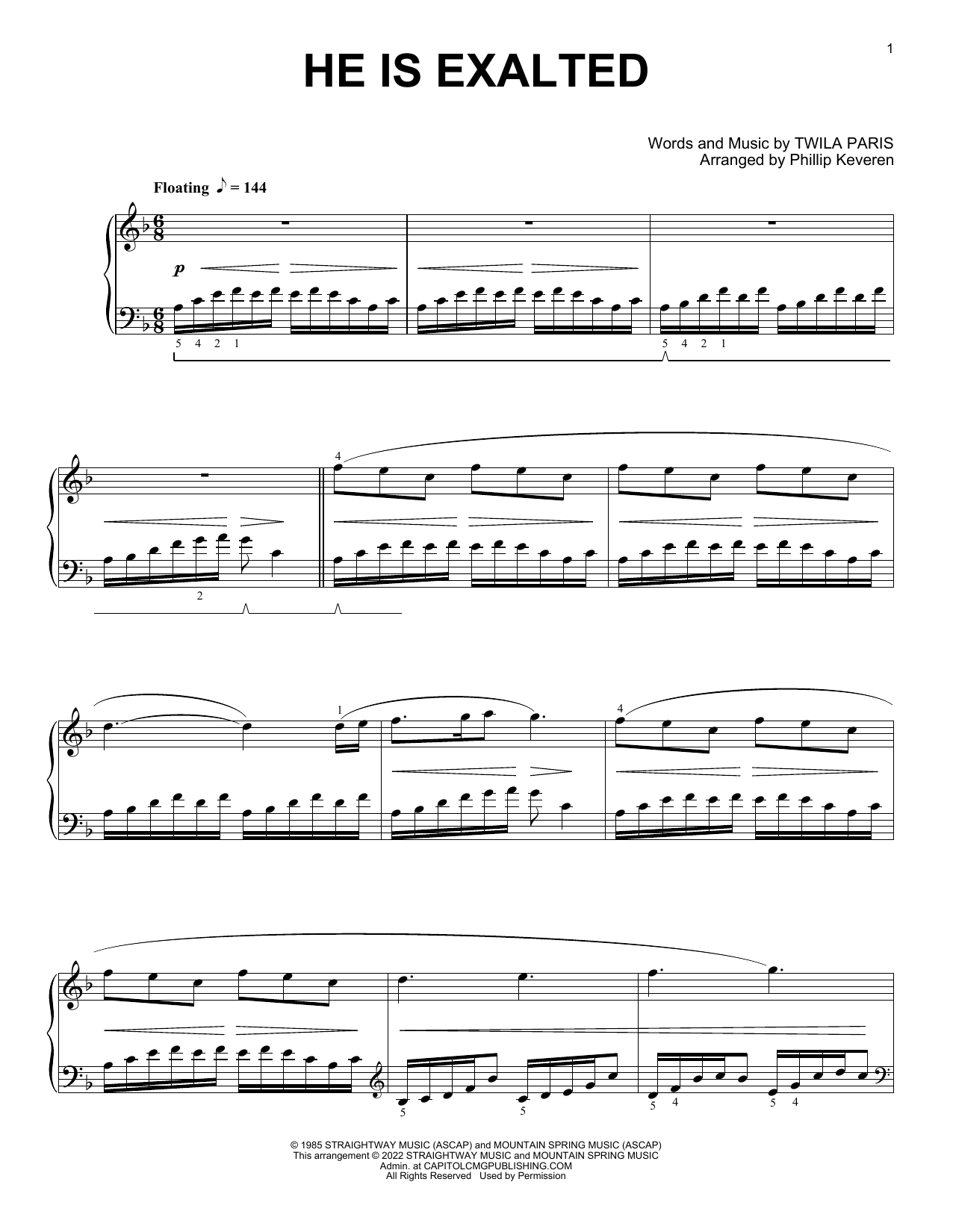 Download Twila Paris He Is Exalted [Classical version] (arr. Sheet Music