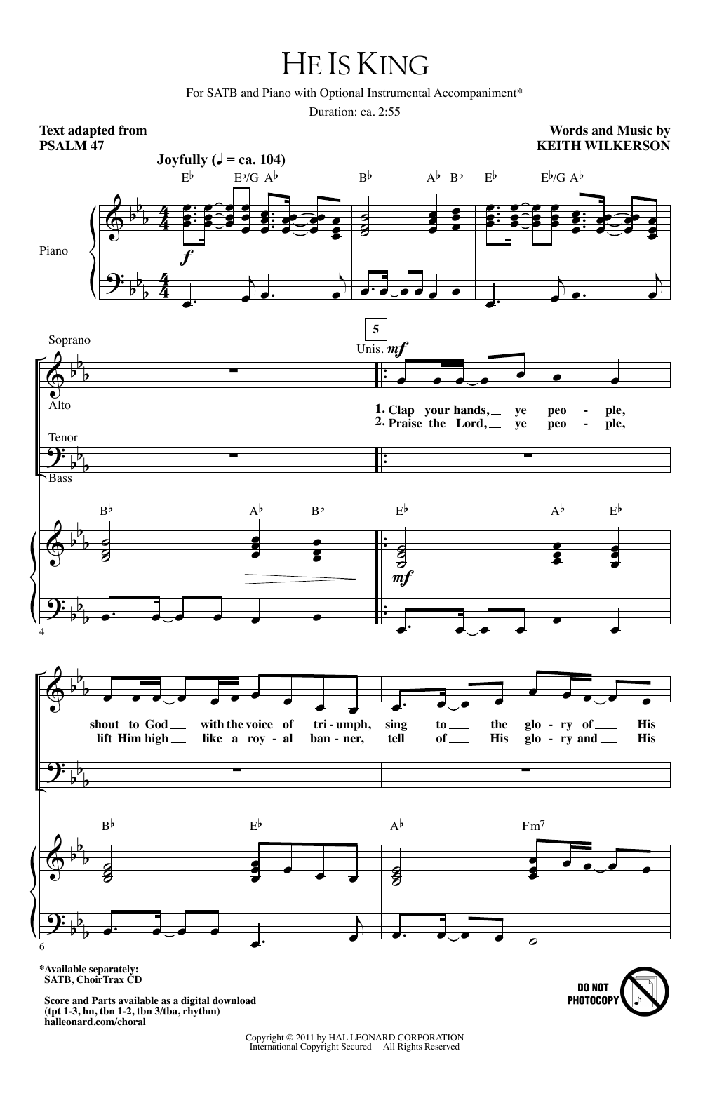 Download Keith Wilkerson He Is King Sheet Music
