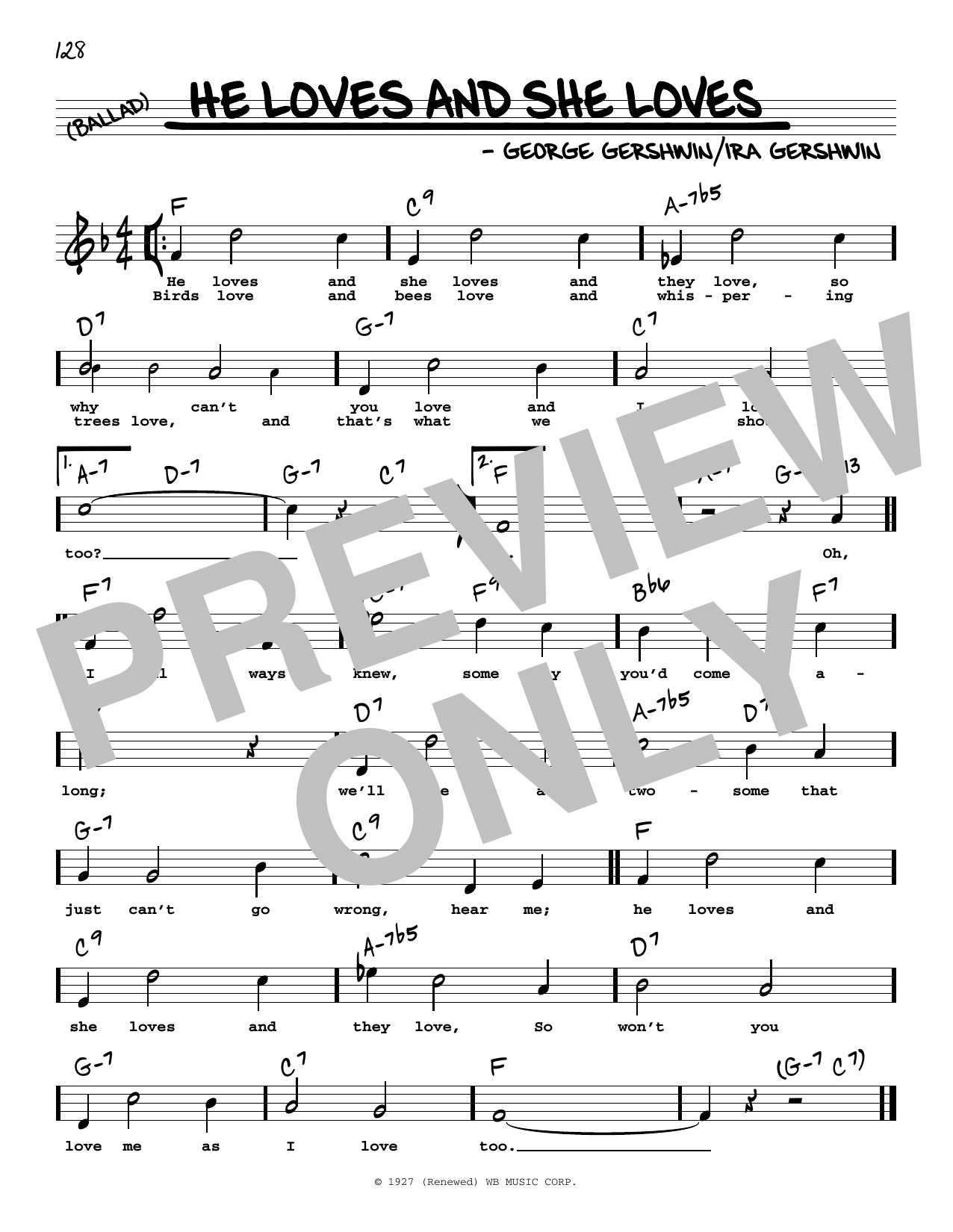 Download George Gershwin & Ira Gershwin He Loves And She Loves (High Voice) (fr Sheet Music