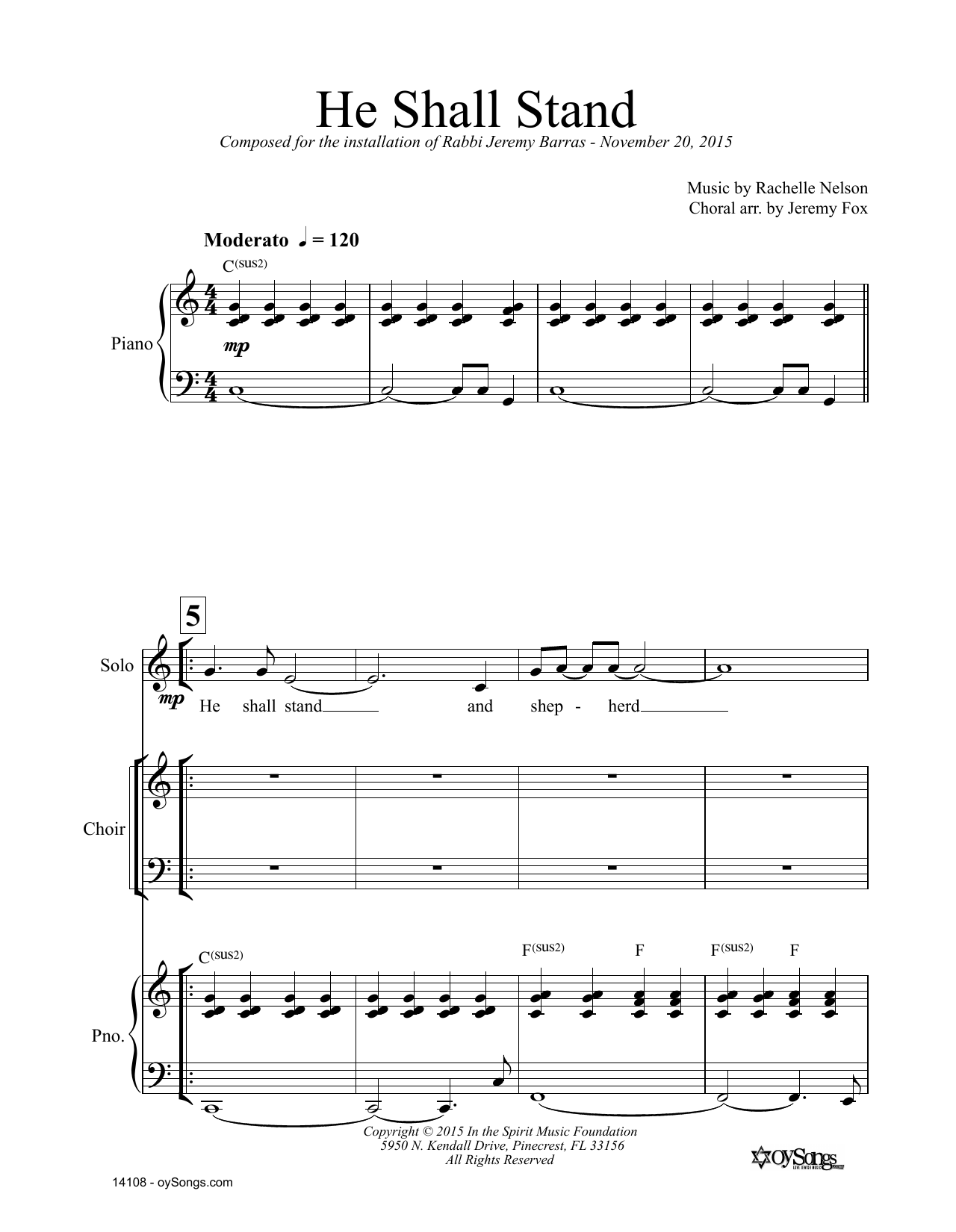 Download Rachelle Nelson He Shall Stand Sheet Music