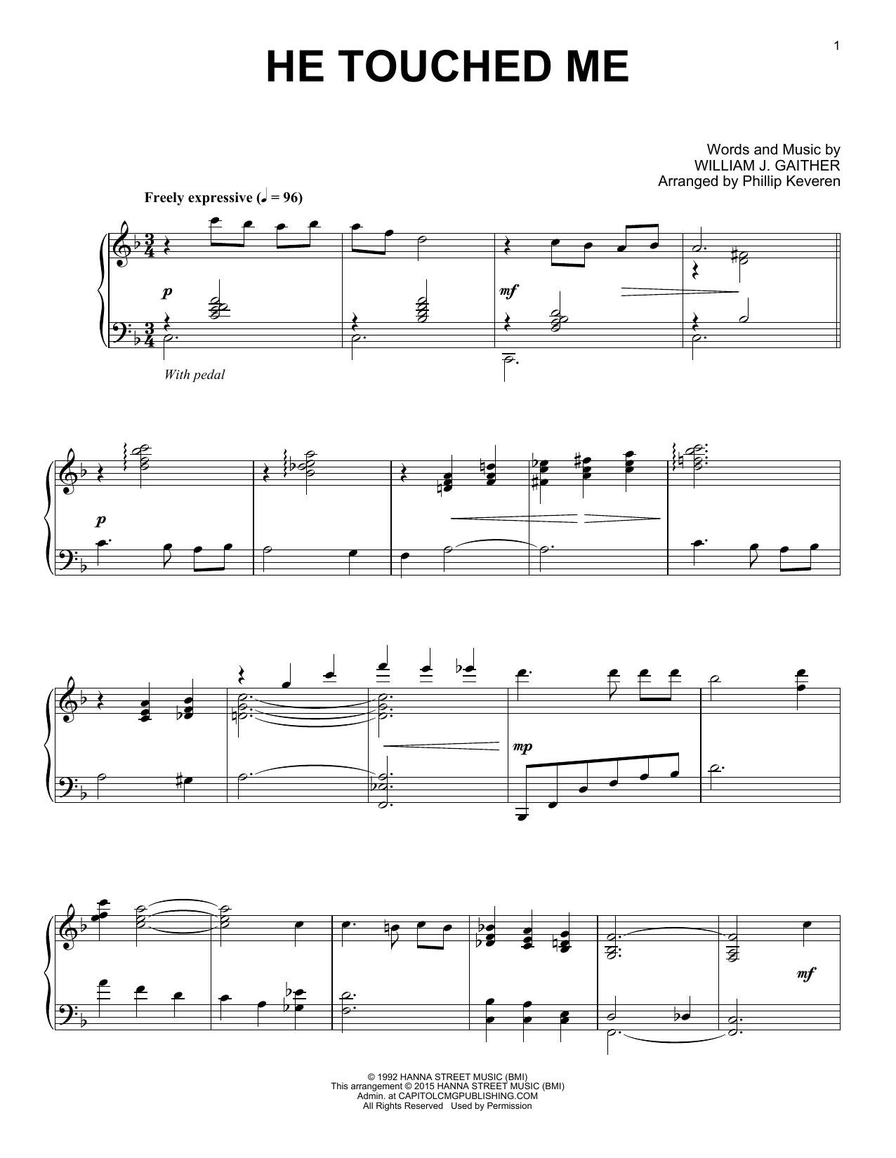 Download Gaither Vocal Band He Touched Me Sheet Music