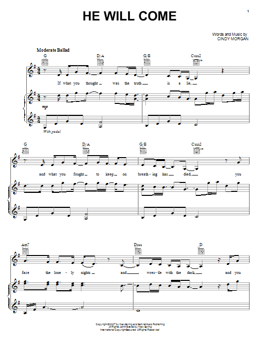 Download Mandisa He Will Come Sheet Music