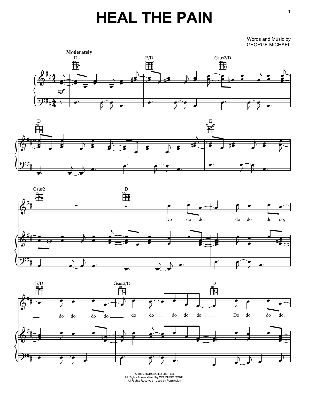Download George Michael Heal The Pain Sheet Music